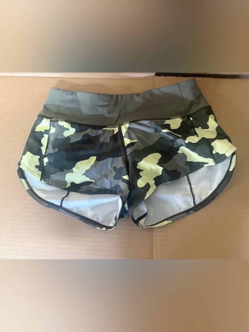 lululemon athletica Women Green Camo Running Shorts